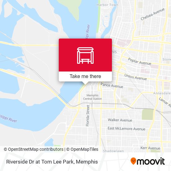 Riverside Dr at Tom Lee Park map