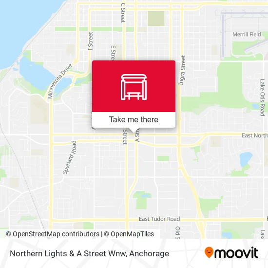 Northern Lights & A Street Wnw map