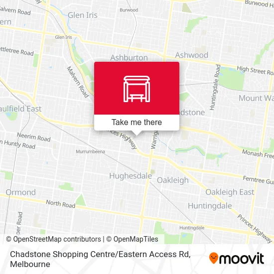 Mapa Chadstone Shopping Centre / Eastern Access Rd