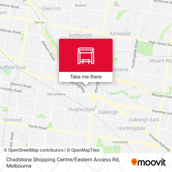 Mapa Chadstone Shopping Centre / Eastern Access Rd