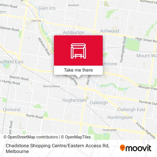 Mapa Chadstone Shopping Centre / Eastern Access Rd