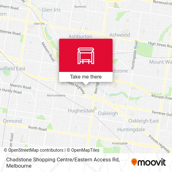 Mapa Chadstone Shopping Centre / Eastern Access Rd