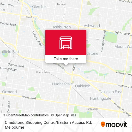 Mapa Chadstone Shopping Centre / Eastern Access Rd