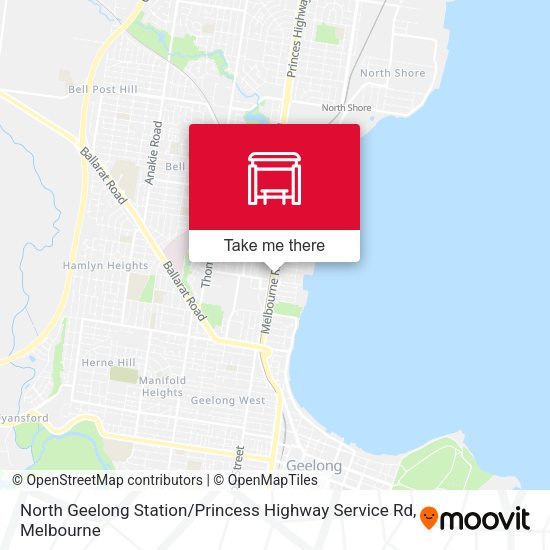 North Geelong Station / Princess Highway Service Rd map