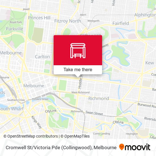 Cromwell St / Victoria Pde (Collingwood) map