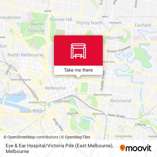 Mapa Eye & Ear Hospital / Victoria Pde (East Melbourne)