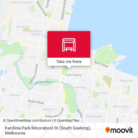 Mapa Kardinia Park / Moorabool St (South Geelong)