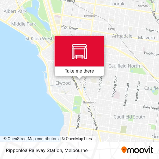 Mapa Ripponlea Railway Station