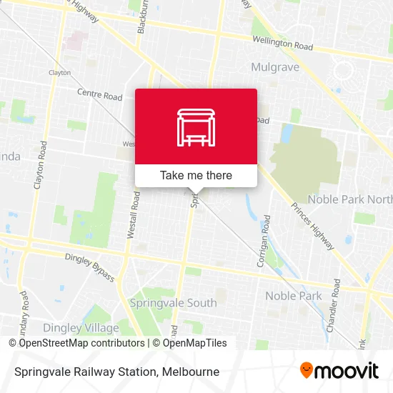 Mapa Springvale Railway Station