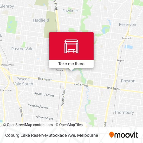 Coburg Lake Reserve / Stockade Ave map