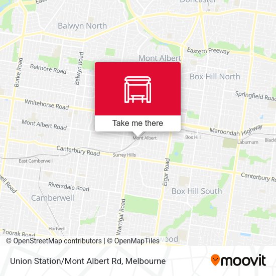 Union Station/Mont Albert Rd map
