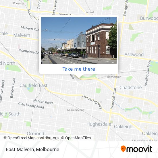 East Malvern map