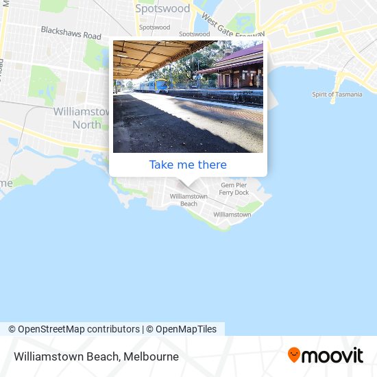 Mapa Williamstown Beach