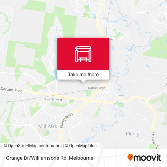 Grange Dr/Williamsons Rd map