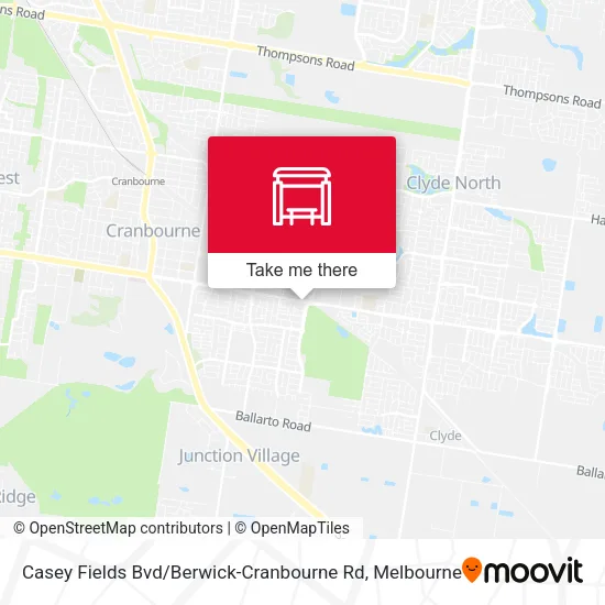Casey Fields Bvd / Berwick-Cranbourne Rd map