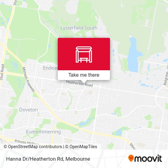 Hanna Dr/Heatherton Rd map