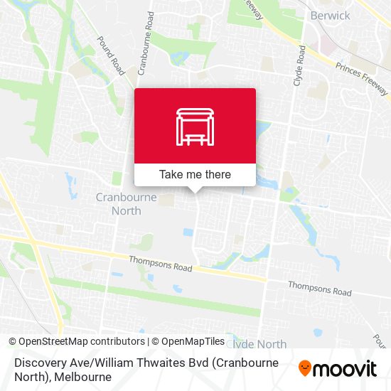 Mapa Discovery Ave / William Thwaites Bvd (Cranbourne North)