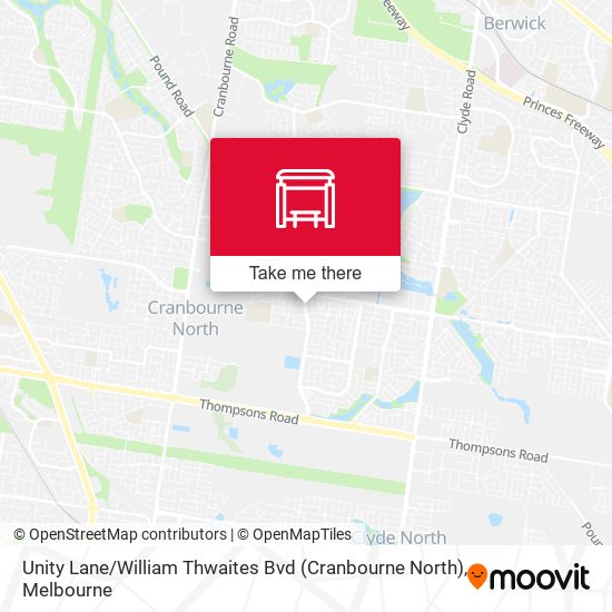 Unity Lane / William Thwaites Bvd (Cranbourne North) map