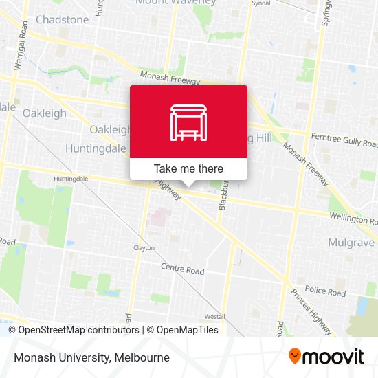 Monash University map