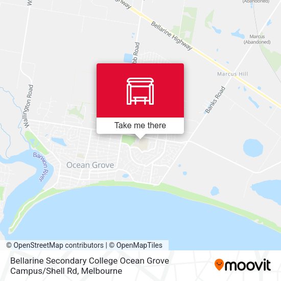 Bellarine Secondary College Ocean Grove Campus / Shell Rd map