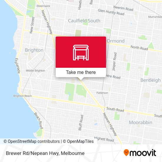 Brewer Rd/Nepean Hwy map