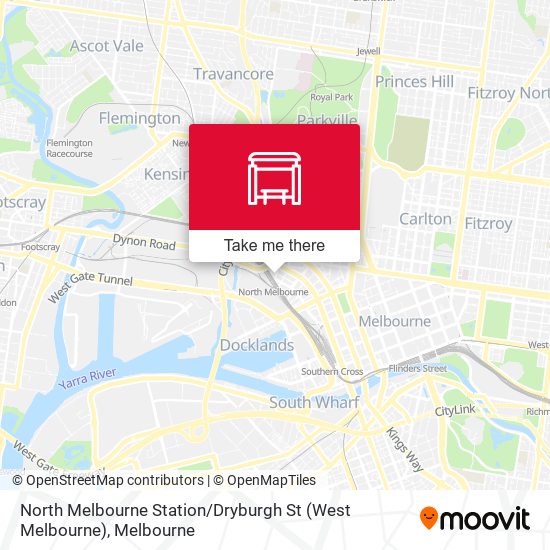 Mapa North Melbourne Station / Dryburgh St (West Melbourne)