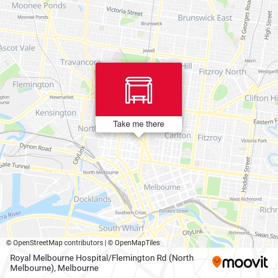 Mapa Royal Melbourne Hospital / Flemington Rd (North Melbourne)