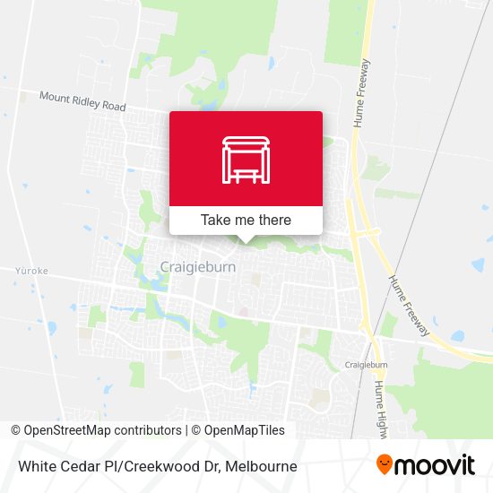 White Cedar Pl/Creekwood Dr map