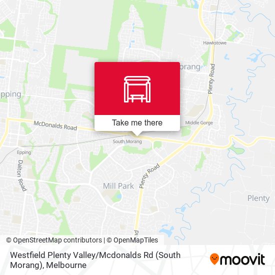 Mapa Westfield Plenty Valley / Mcdonalds Rd (South Morang)