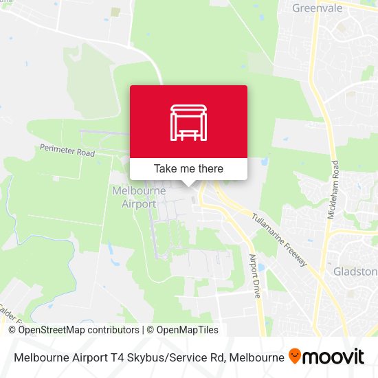 Melbourne Airport T4 Skybus / Service Rd map