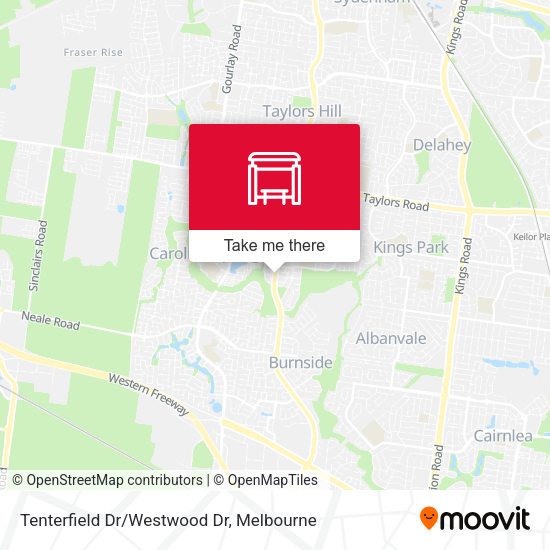 Tenterfield Dr/Westwood Dr map