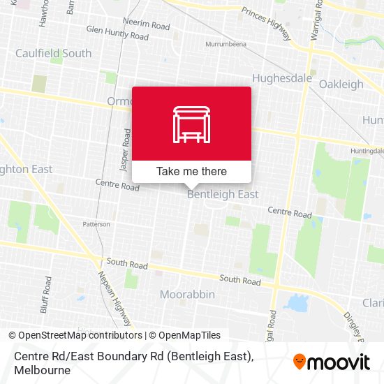 Mapa Centre Rd / East Boundary Rd (Bentleigh East)