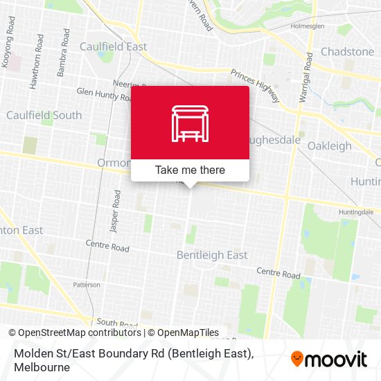 Mapa Molden St / East Boundary Rd (Bentleigh East)