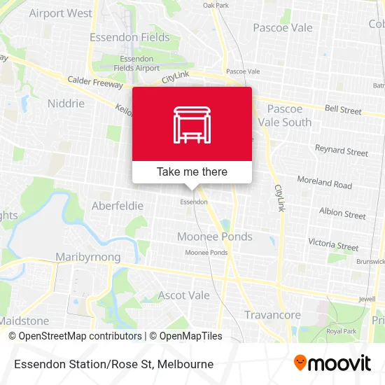 Mapa Essendon Station/Rose St