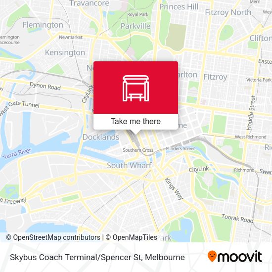 Skybus Coach Terminal / Spencer St map