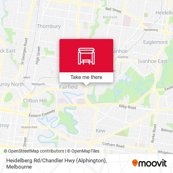 Mapa Heidelberg Rd / Chandler Hwy (Alphington)