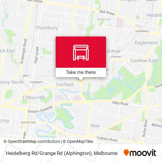 Heidelberg Rd / Grange Rd (Alphington) map