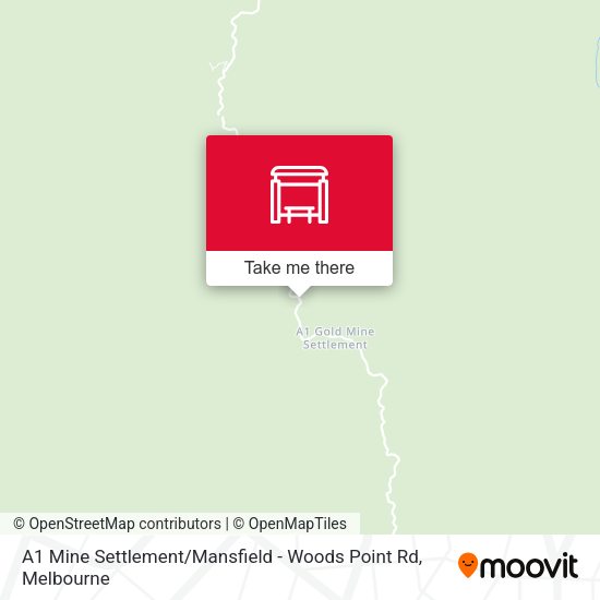 A1 Mine Settlement / Mansfield - Woods Point Rd map