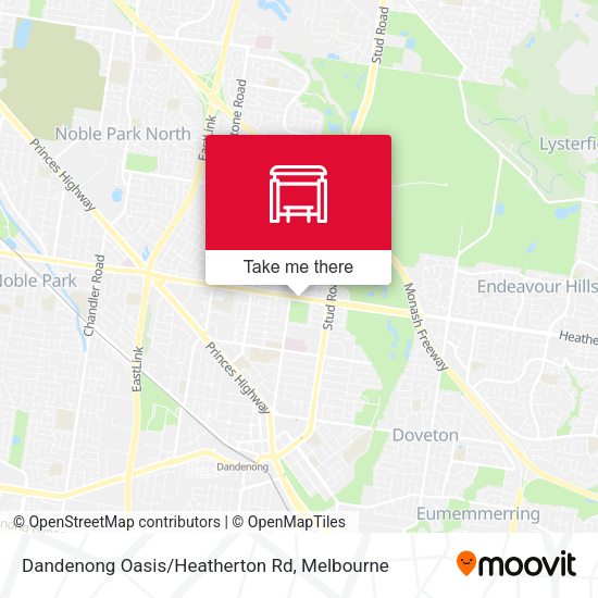 Dandenong Oasis/Heatherton Rd map