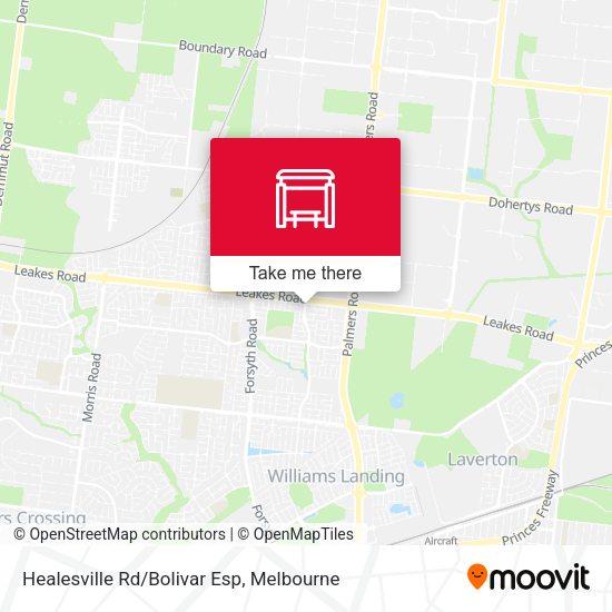 Healesville Rd/Bolivar Esp map