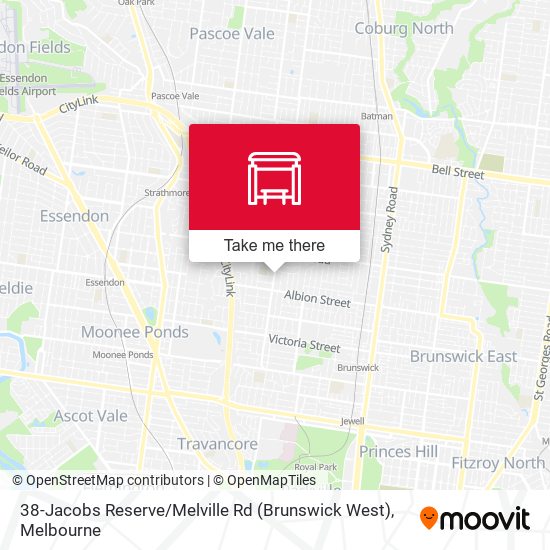 38-Jacobs Reserve / Melville Rd (Brunswick West) map