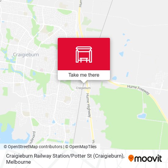 Mapa Craigieburn Railway Station / Potter St