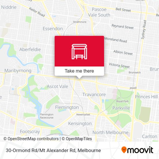 30-Ormond Rd/Mt Alexander Rd map