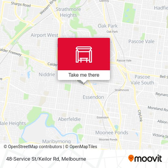 48-Service St/Keilor Rd map