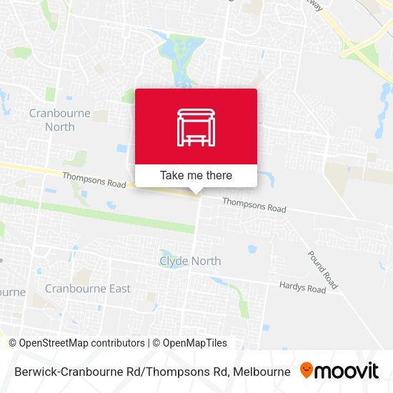 Berwick-Cranbourne Rd / Thompsons Rd map