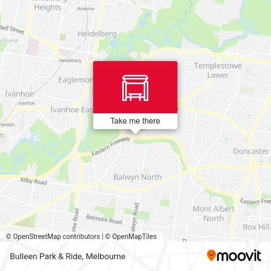 Bulleen Park & Ride map