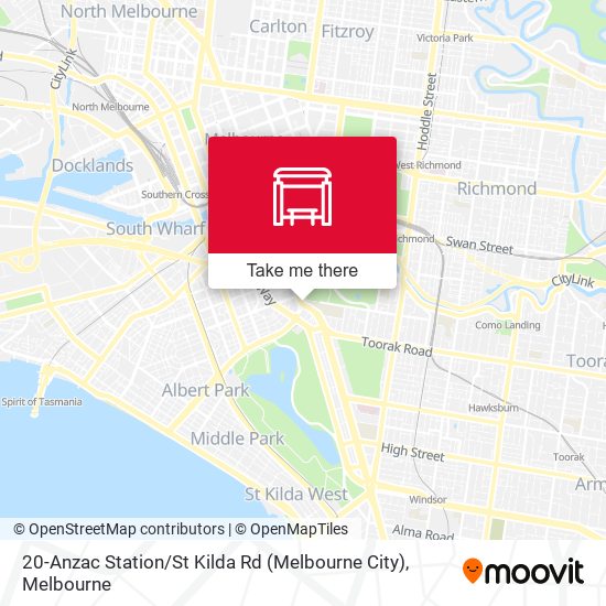 Mapa 20-Anzac Station / St Kilda Rd (Melbourne City)