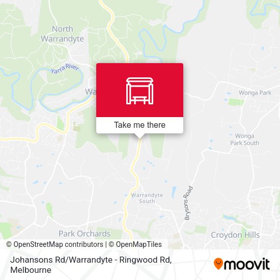 Johansons Rd / Warrandyte - Ringwood Rd map
