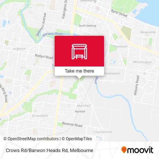 Crows Rd/Barwon Heads Rd map