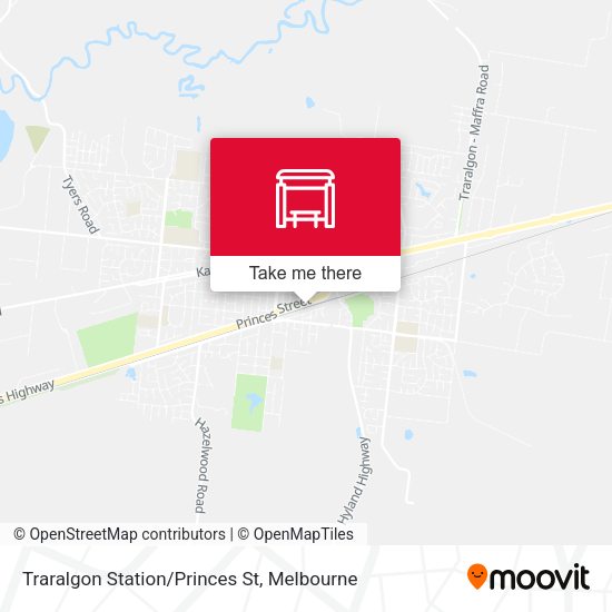 Traralgon Station/Princes St map